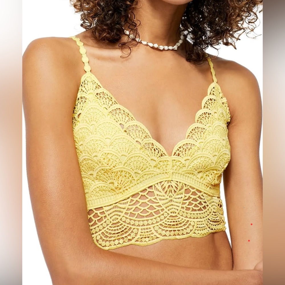 Free People Sunrise to Sunset, Yellow Lace Bralette, S